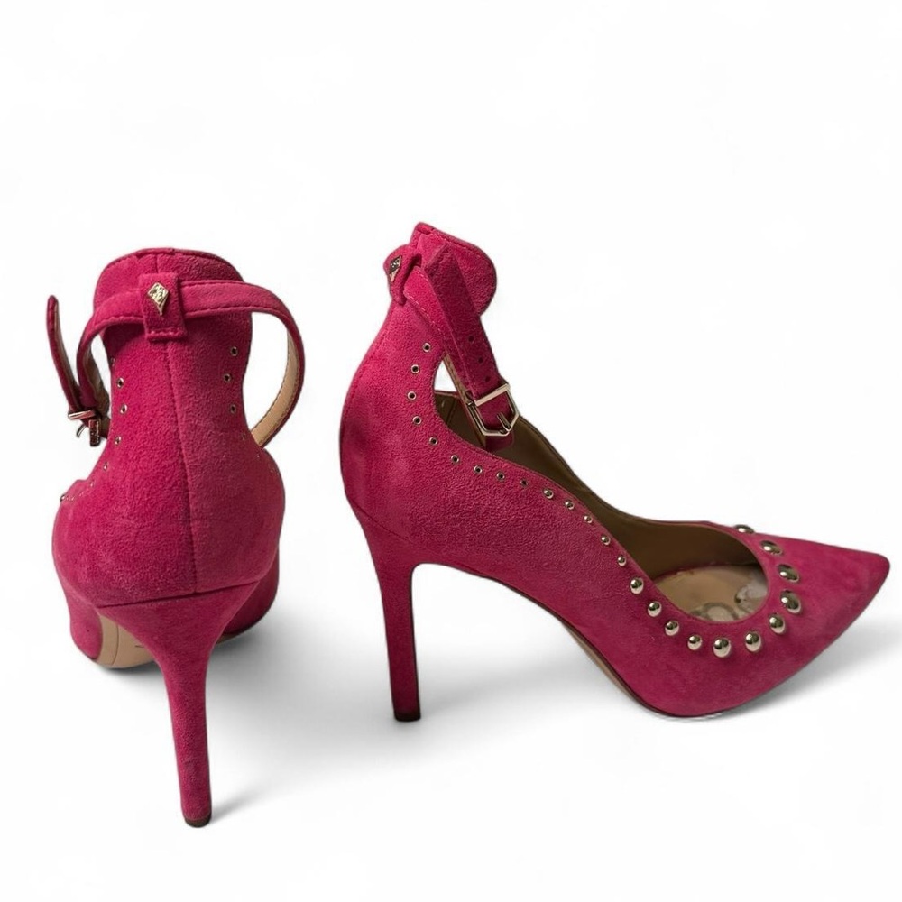 Sam Edelman Jade Fuchsia Suede Studded Heels - 8M